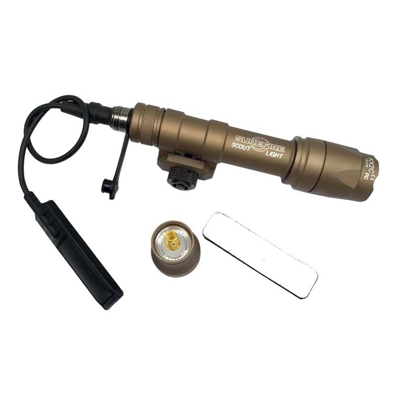 M600C Tactical High-Brightness LED Flashlight with Tail Switch and Crenellated Bezel