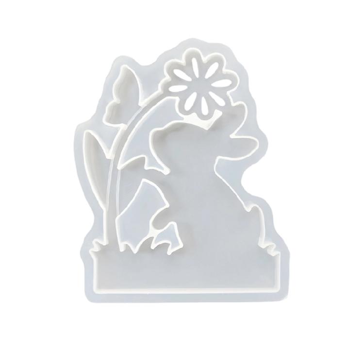 Flower Rabbit Bike Shape Silicone Mold Easter Candle Stand Making Chocolate Casting For Crafts Table Centerpiece