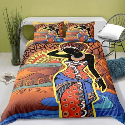 Bohemian Bedding Set for Girls Kids Adult African Black Girl Duvet Cover Set Ancient Ethnic BlanketComforter Cover&Pillowcases