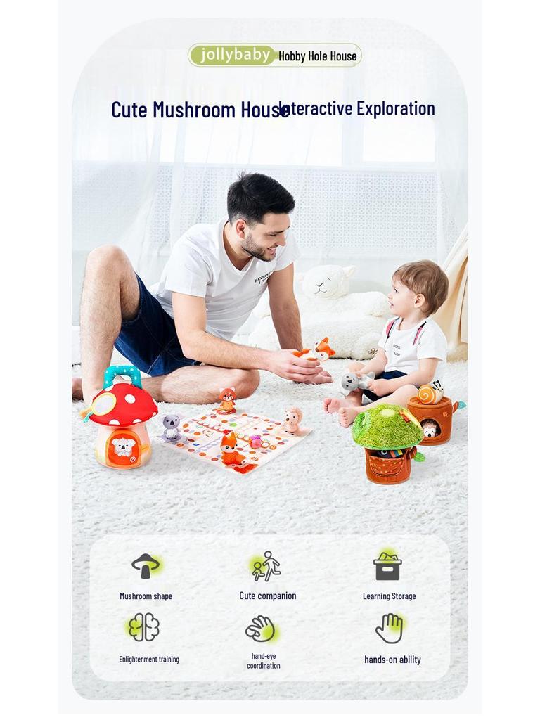 Jollybaby Early Education Doll Playhouse Set for Parent-Child Interaction with Flying Chess (1-3 Years)