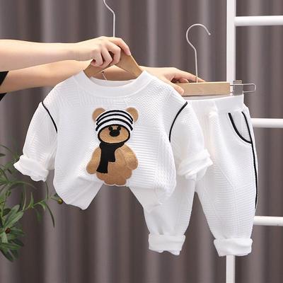 2025 Neues Kleinkind- und Baby-Langarm-Baumwoll-Cartoon-Sweatshirt-Set - Koreanischer Stil für Frühling & Herbst