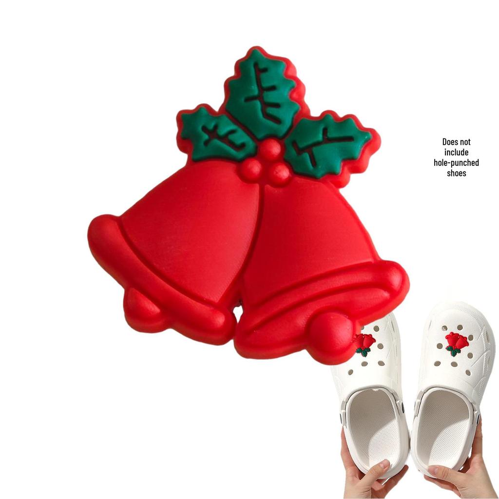 Detachable Christmas Shoe Buckle: PVC Flower Decoration for Hole Shoes