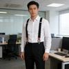 Suspenders For Men And Women Leather Pants Strap And Metal Clips Duable Elastic Polyester Adjustable Pants Accessory