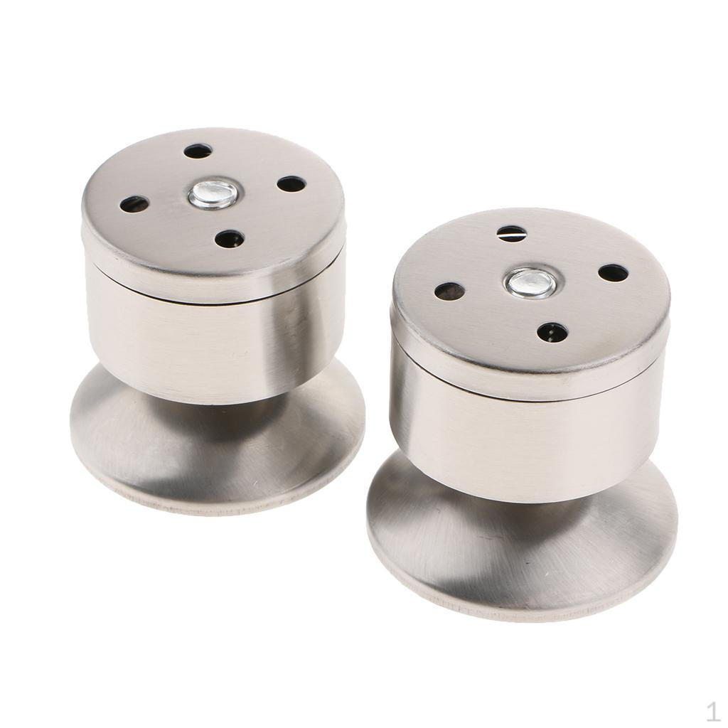 Furniture Legs Stainless 2inch Diameter, 2pcs Pack, With No-skip Rubber Base