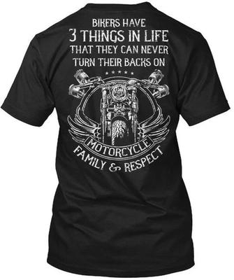 Motorcycle- Family And Respect Mp Motorcycle Bikers T Shirt Made In USA S To 5XL