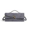 Handmade Woven Retro Soft Leather Accordion Baguette Bag - Solid Color Shoulder Handbag