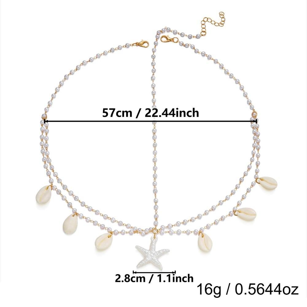 Ocean Style Imitation Pearl Anklet Bohemian Shell Anklet New Starfish Pendant Anklet Jewelry