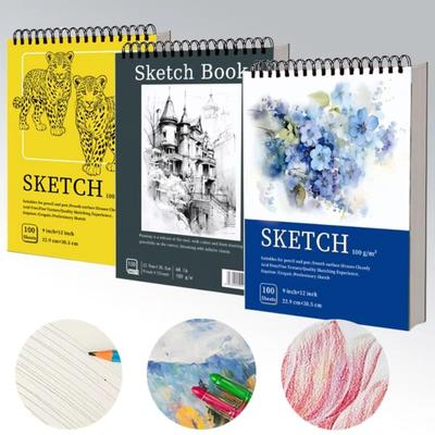 100 Sheets Coil Sketchbook Portable Sketching Notebook Spiral Bound Artist Sketchbook  Sketching