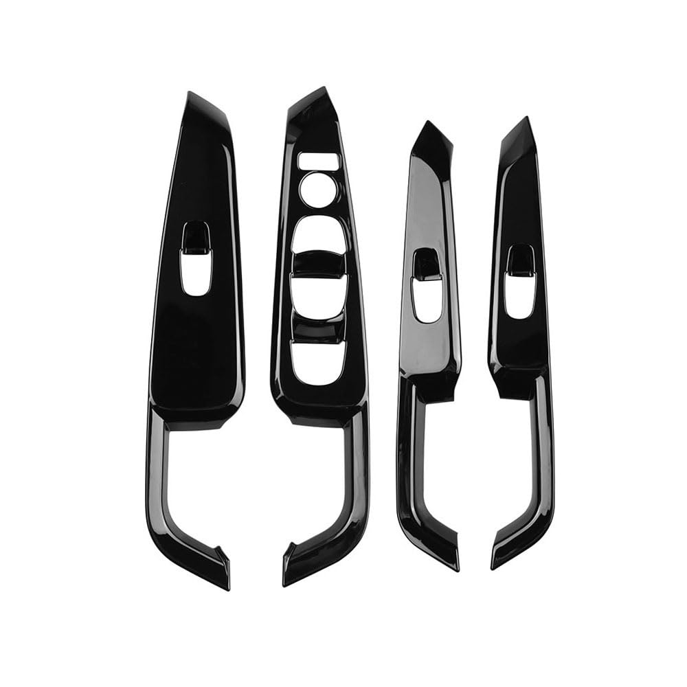 OKAYOHINN Power Window Switch Covers for Nissan Kicks P15 Series ABS Interior Parts Compatible with Nissan Kicks P15 Series e-POWER (Piano Black) -