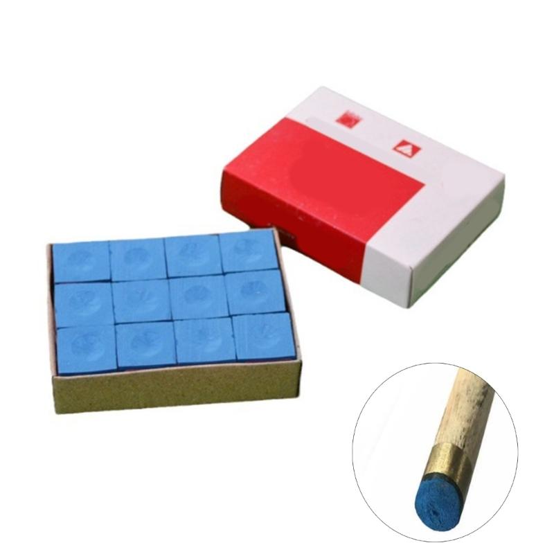 12Pcs Snooker Billiard Chalk Pool Cue Tip Square Powder Billiard Cue Tip Chalk Indoor Sport Snooker Accessories