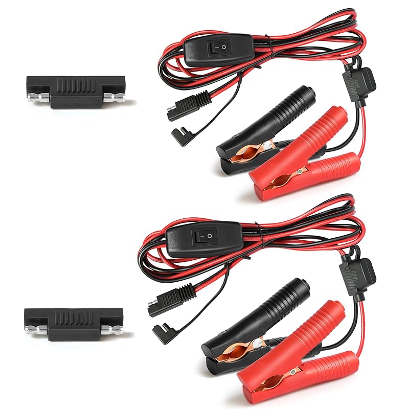 SAE Battery Alligator Clips Wire Harness With On/Off Switch 7.9Ft/2.4M 16AWG, 12V Alligator Clips With Wires For Sprayer Parts, Sprayer Pump, Battery
