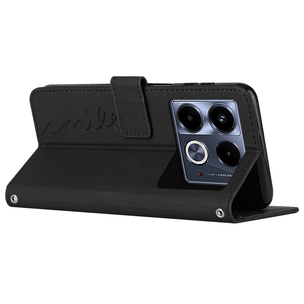 For Infinix Note 40 Case PU Leather Folio Phone Cover Imprinted Love Heart