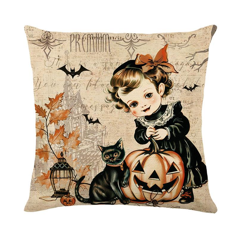Cartoon Black Cat Halloween Decoration Pillow Cover Home Pillow Cover Holiday Spoof Fun Cushion Cover