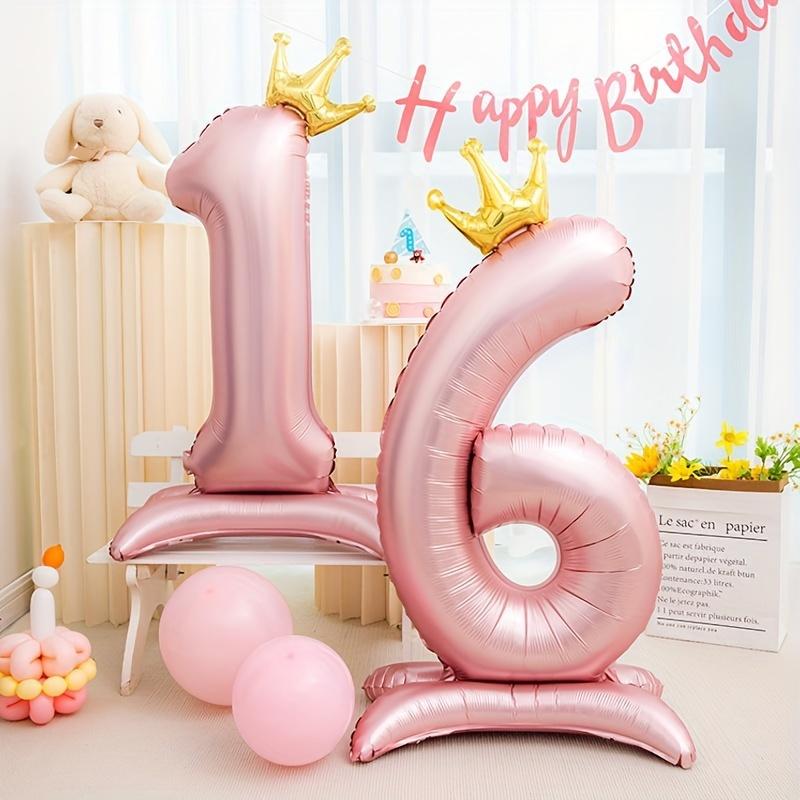 40 Inch Birthday Number Ballons Princess Birthday Pink Crown Balloons Wedding Party Ballons Decoration Birthday Number Balloon
