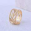 Stainless Steel 18k Gold Leaf Ring for Women - Non-fading Fashion Jewelry