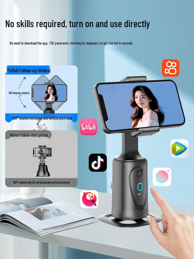 360° AI Auto-Follow Gimbal with Face Recognition
