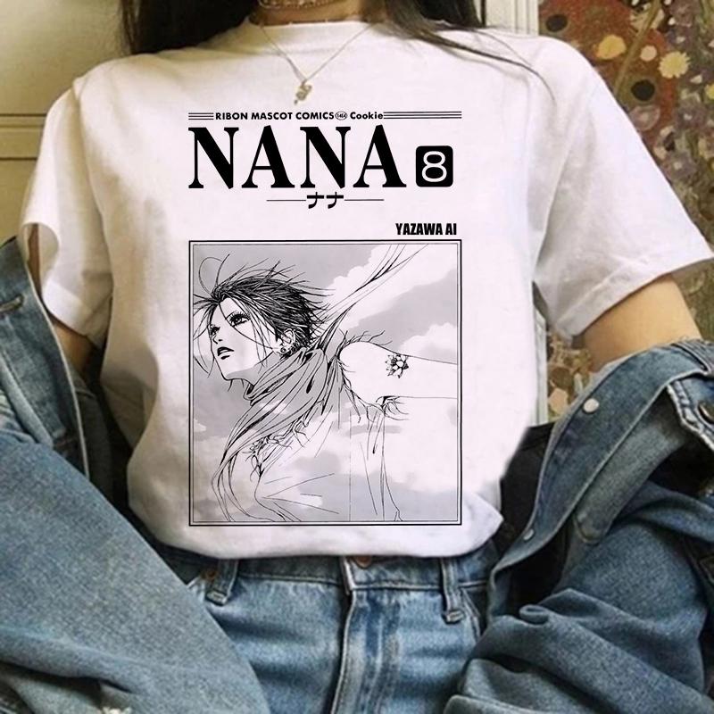 Anime Nana T Shirt for Women Japanese 2000s Style Y2k Tshirt Harajuku Fashion Casual Short Sleeve Top Kawaii Graphic T Shirts