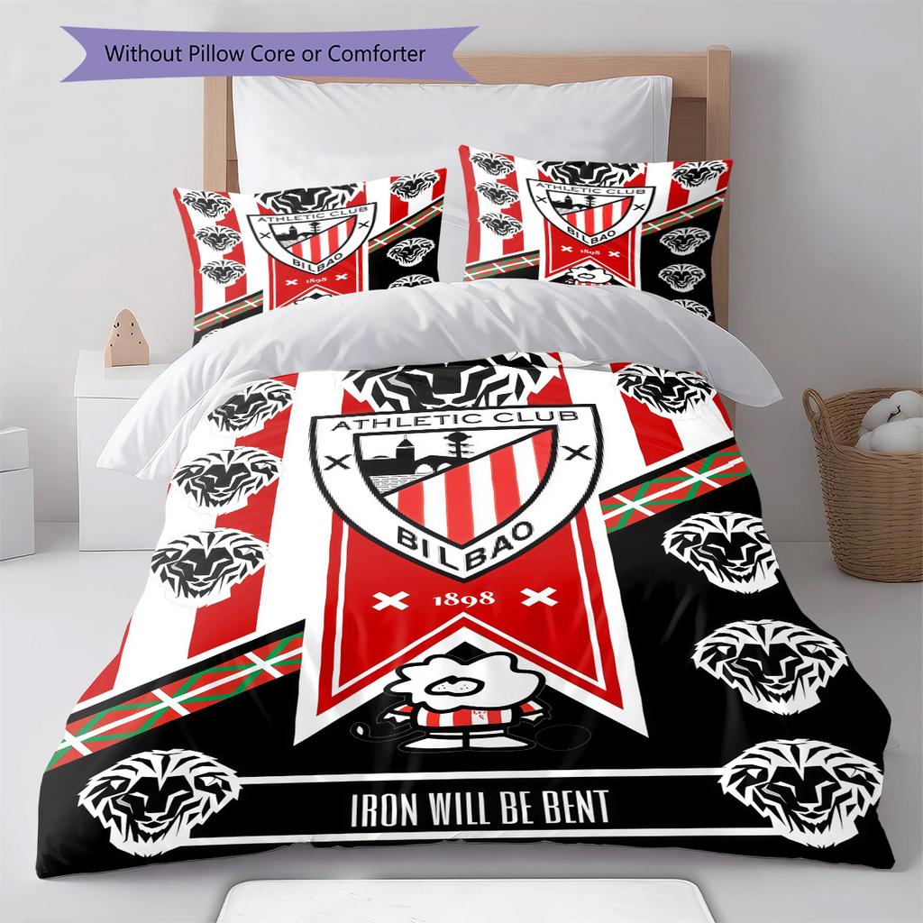 Athletic Club logo  Pattern Bedding Quilt Set Quilt Cover Pillowcase Home Decoration Birthday Gift (1 * duvet cover + 2 * pillowcase, without core)