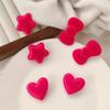 2pcs Sweet Velvet Bow Star Hairpin Women Girls Korean Style Love Heart Hair Clip Barrettes Side Clip Headwear Hair Accessories