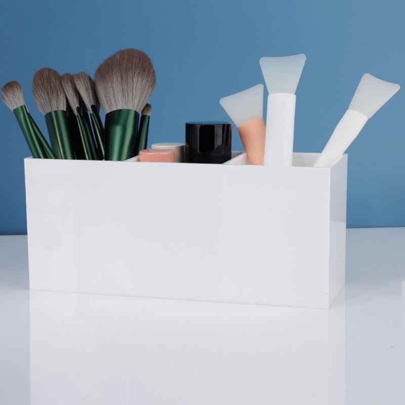 Klare Acryl 3-Schlitz Kosmetik-Aufbewahrungsbox Professioneller Make-up-Pinselhalter Organizer Für Beauty-Enthusiasten