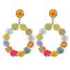 Orecchini Boho alla moda per le donne, stile colorato, orecchini dolci con fiori, gioielli, orecchini con perline floreali, accessori LXY
