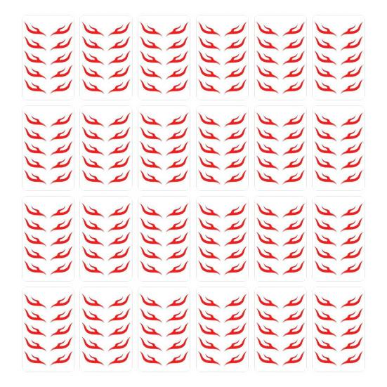 Forehead Decal Stickers for Kids Red Blue Washable Waterproof Face Tattoos for Cosplay Performances Flame Wave Designs Sticker