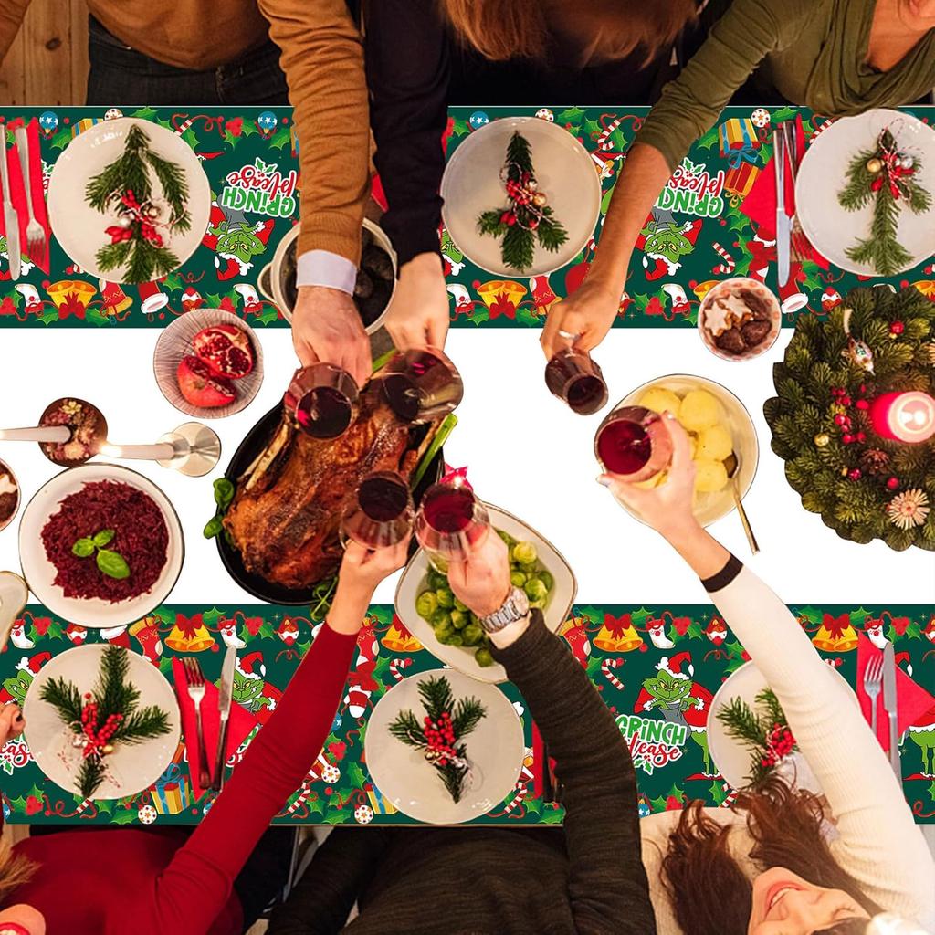 Christmas Party Decoration Tablecloth Plastic Rectangular Decoration Tablecloth Atmosphere Layout