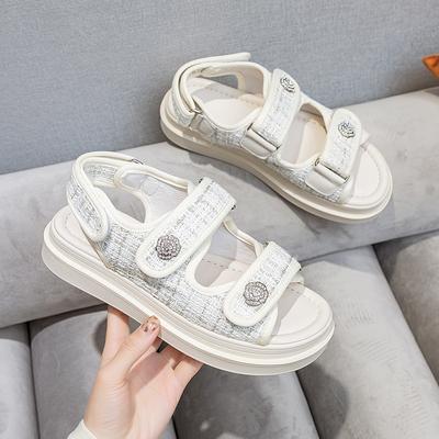 Flat Sandals Summer Women's Shoes Platform Velcro Fashion Casual Shoes Student Small Fragrant Roman Sandals