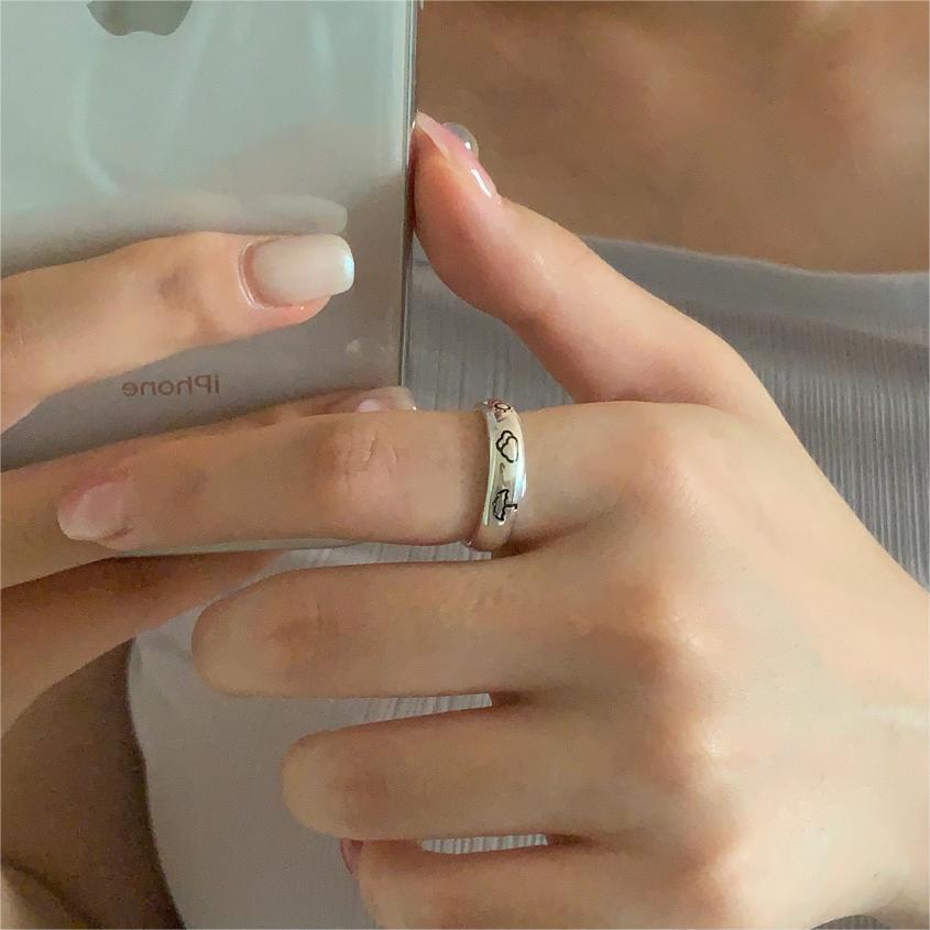 New Fashion Cartoon Weather 925 Sterling Silver Personality Sun Cloud Umbrella Personality Exquisite Opening Rings  TYB346