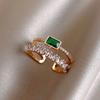 Luxury Gold Color Pearl Zircon Rings for Woman Simple Hollow Heart Cross Opening Joint Ring Wedding Party Elegant Jewelry Gifts