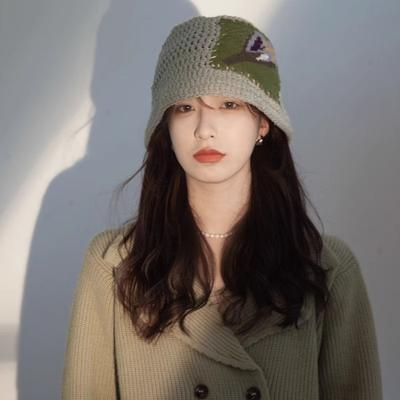 Korean Niche Designer Style Flower Wool Hat for Women In Autumn and Winter Warm Knitted Fisherman Hat Trendy Couple