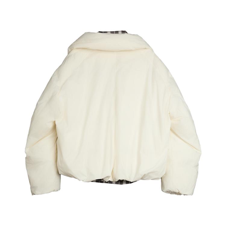 ELLE Fashionable Design Plaid Short Jacket With Drop Shoulder And 90% White Duck Down Women Outerwear EY52207