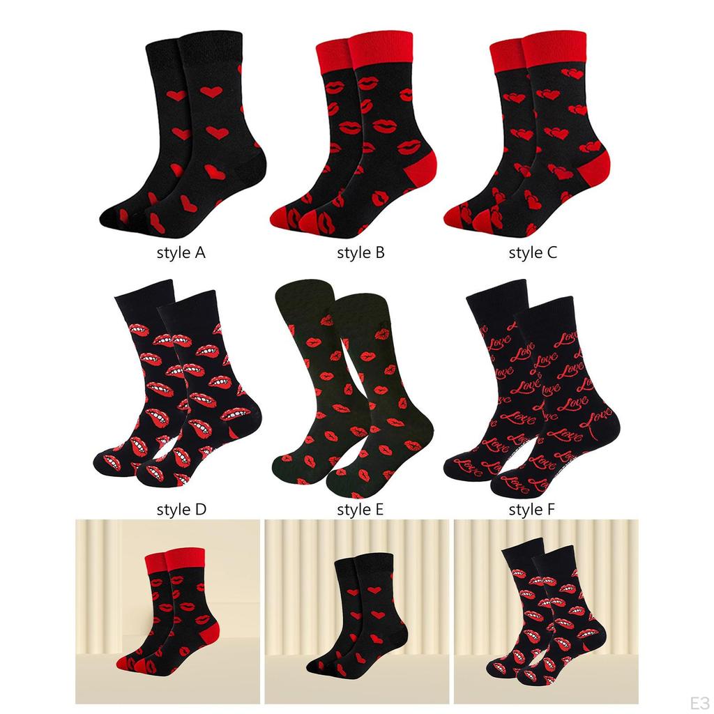 Mid Calf Socks Novelty Gift Valentines Day Gifts Cotton Thick Winter Warm Breathable Valentine's