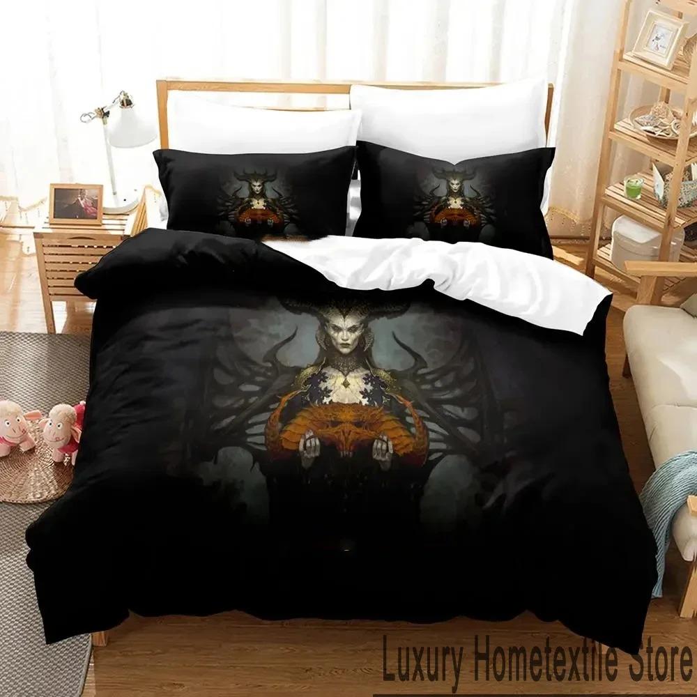 3D-tryck Diablo IV Spel Sängkläder Set Påslakan Sängset Täcke Örngott Täcke king Queen Size Pojkar Vuxna Sängkläder