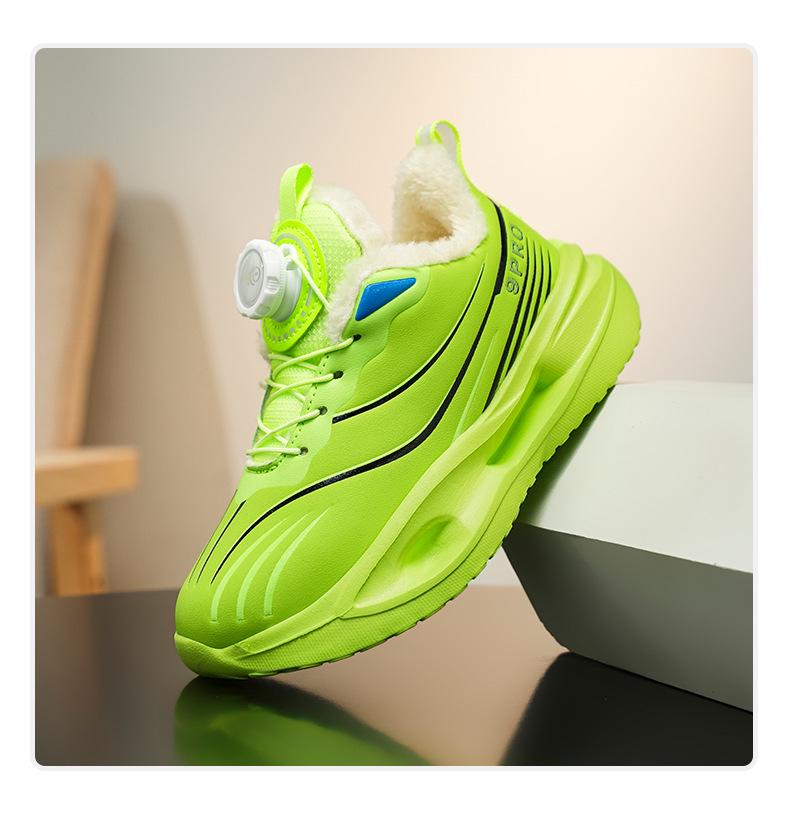 Red Hare Boys' Running Shoes: Shock-Absorbing Soft Sole, Ultra-Light, Winter Leather Upper, Double Cotton Lined, Student Sports Shoes