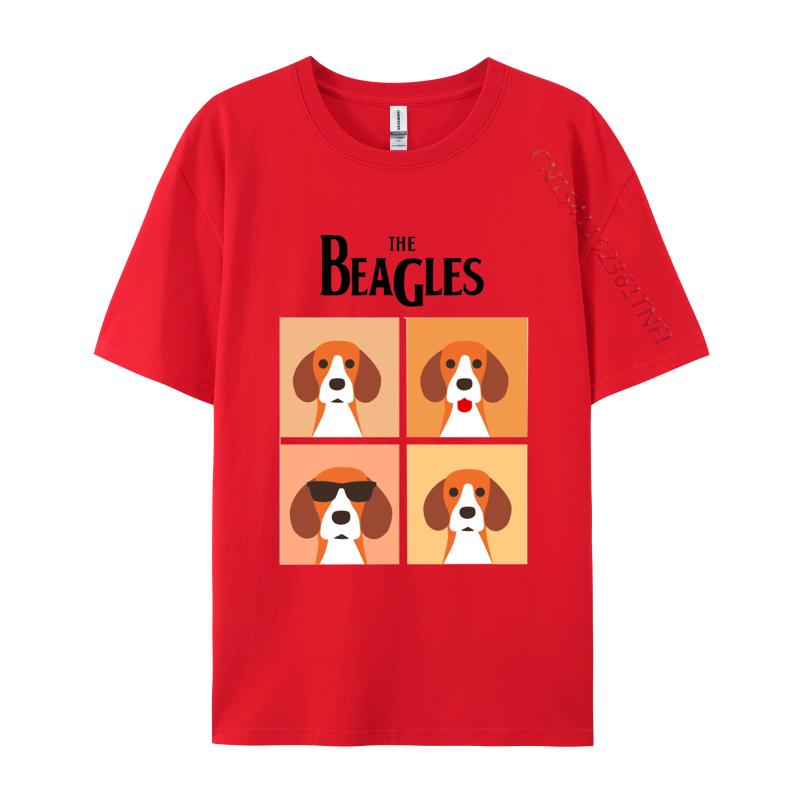 The Beagles Dog T Shirts Funny Cartoon Graphic Tshirt Unisex Streetwear Pure Cotton Comfy Tops Shirts Casual S
