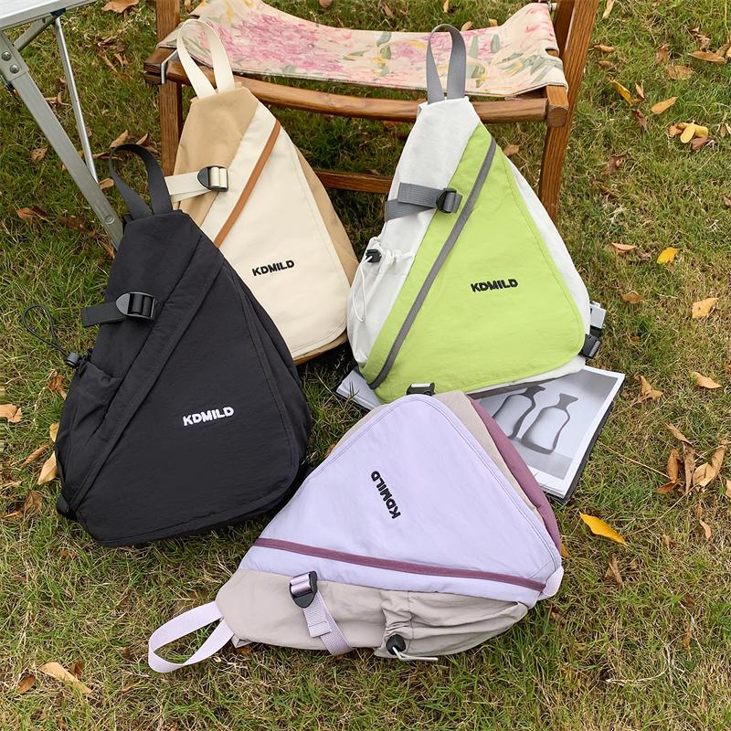 Bolso Ligero para el Pecho Bolso de Hombro de Color Contrastante Bolso Cruzado para Deportes al Aire Libre Montar