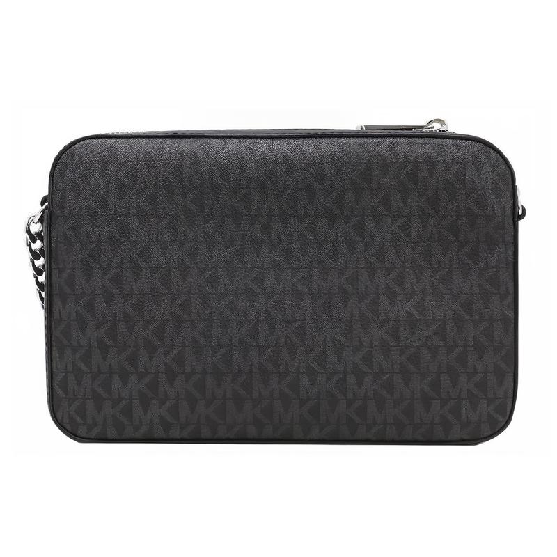 Michael Kors Jet Set Long Presbyopia Printed Retro Chain Commuting Camera Bag Shoulder Bag Leather Crossbody Bag Medium Women's Black