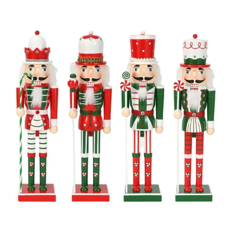 Wooden Soldier Figurine Standing King Nutcrackers 14.96inch Christmas Decors