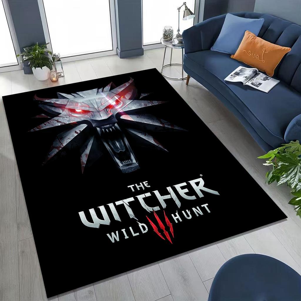 3D The W-Witcher Geralt Games Cartoon Rug for Bedroom Living Room Sofa Home Doormat Decor, Large Kid Play Non-slip Floor Mat