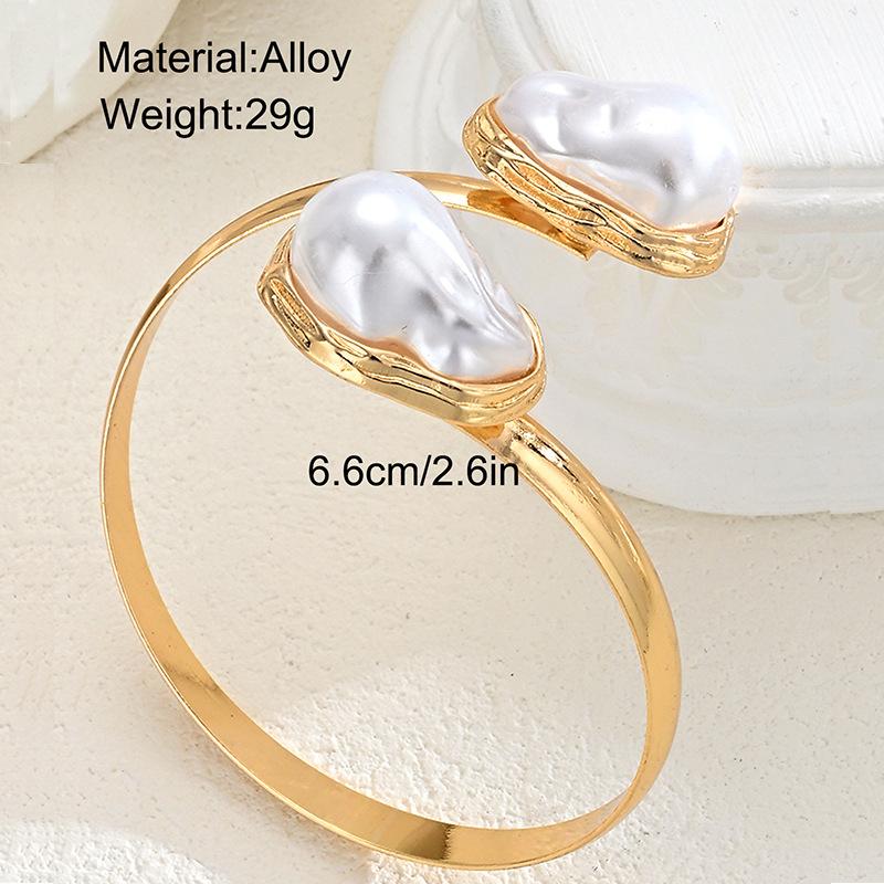 IF ME Fashionable Irregular Baroque Bangle for Women Vintage Metalic Open Cuff Bracelet Girls Party Wedding Jewelry Accessories