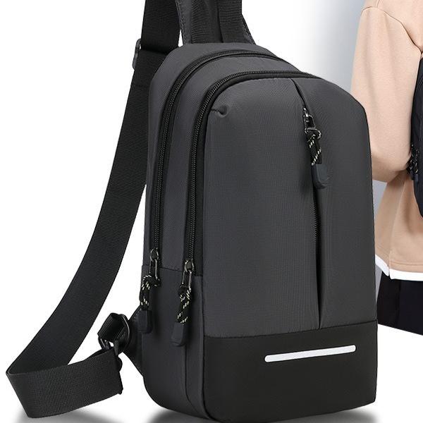 New Men's Chest Bag,Single-shoulder Crossbody Bag, with A High-end Feel, Outdoor, Young and Trendy Style, Student Casual and Individual Korean Version