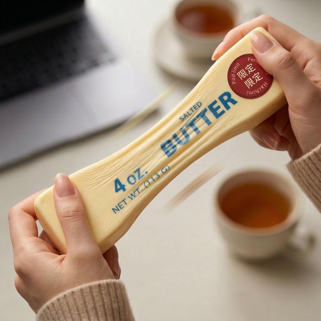 Butter-Stück - Langsames, Weiches und Niedliches Spielzeug, Weiches und Niedliches Spielzeug, Stressball, Fingertipp-Spielzeug zur Stressbewältigung und für ADHS, Partygeschenk
