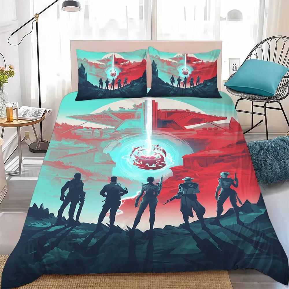 New V-Valorant Game Bedding Set 3D print Duvet Cover Pillowcase Single Twin Size Gift for Student Adult 2/3pcs set Home Decor