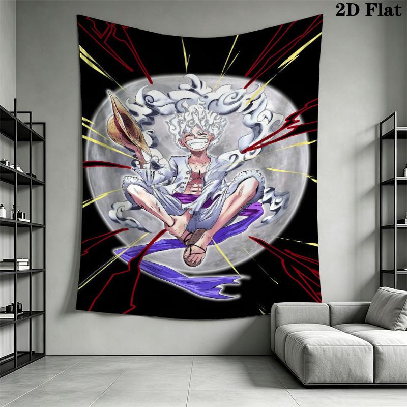 One Piece Gear Wall Tapestry Aesthetic Wall Hanging Printed Fabric Blanket Decorative Tapestries For Bedroom Living Room Home Decor