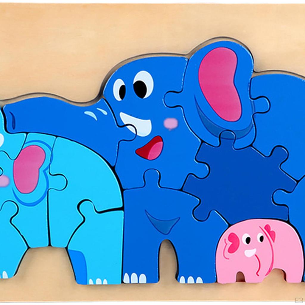 for Toddlers3 4 5 Years Old, Colorful Wood Peg Puzzles, Animal Shape Educational Toddler Learning
