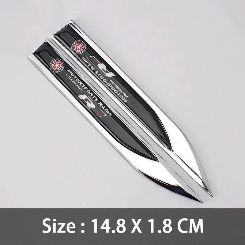 2pcs Metal 3D R line Logo Rline Car Fender Side Wing Emblem Badge Sticker For VW Golf 6 5 7 8 MK7 MK6 Tiguan Polo Sagitar Lavida zd0