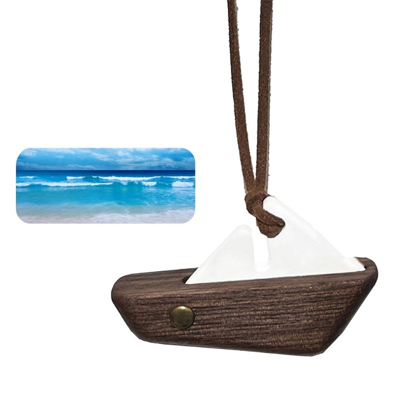 Wooden Hanging Car Fragrances With Long Lasting Gypsum Diffuser And Premium Leather Cord Air Freshener