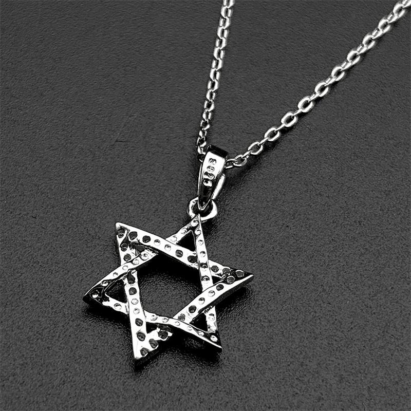 Collier pendentif Étoile de David en Argent 925 pour Femmes Luxe Zircon Bijoux Israël Cadeau