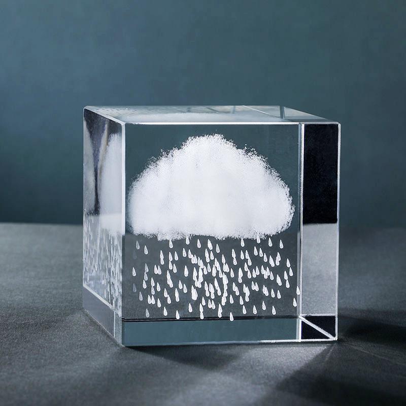 Rainy Cloud Crystal Desk Ornament: Mood-Boosting Gift for Girls
